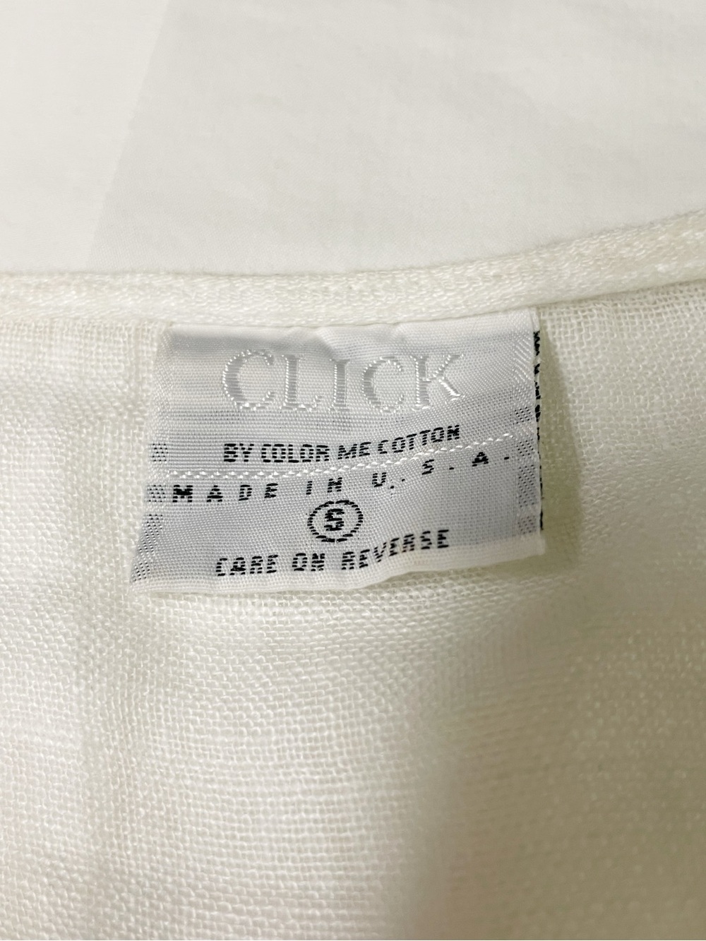 Click By Color Me Cotton White 100% Linen Peplum Blouse - Picture 5 of 6